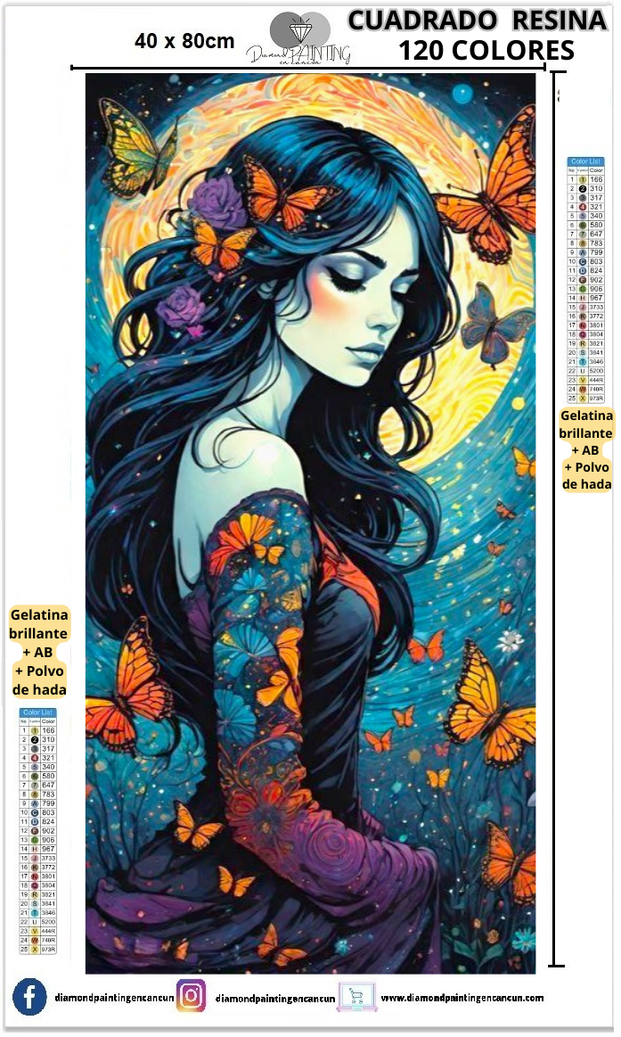 Chica mariposa 40 x 80