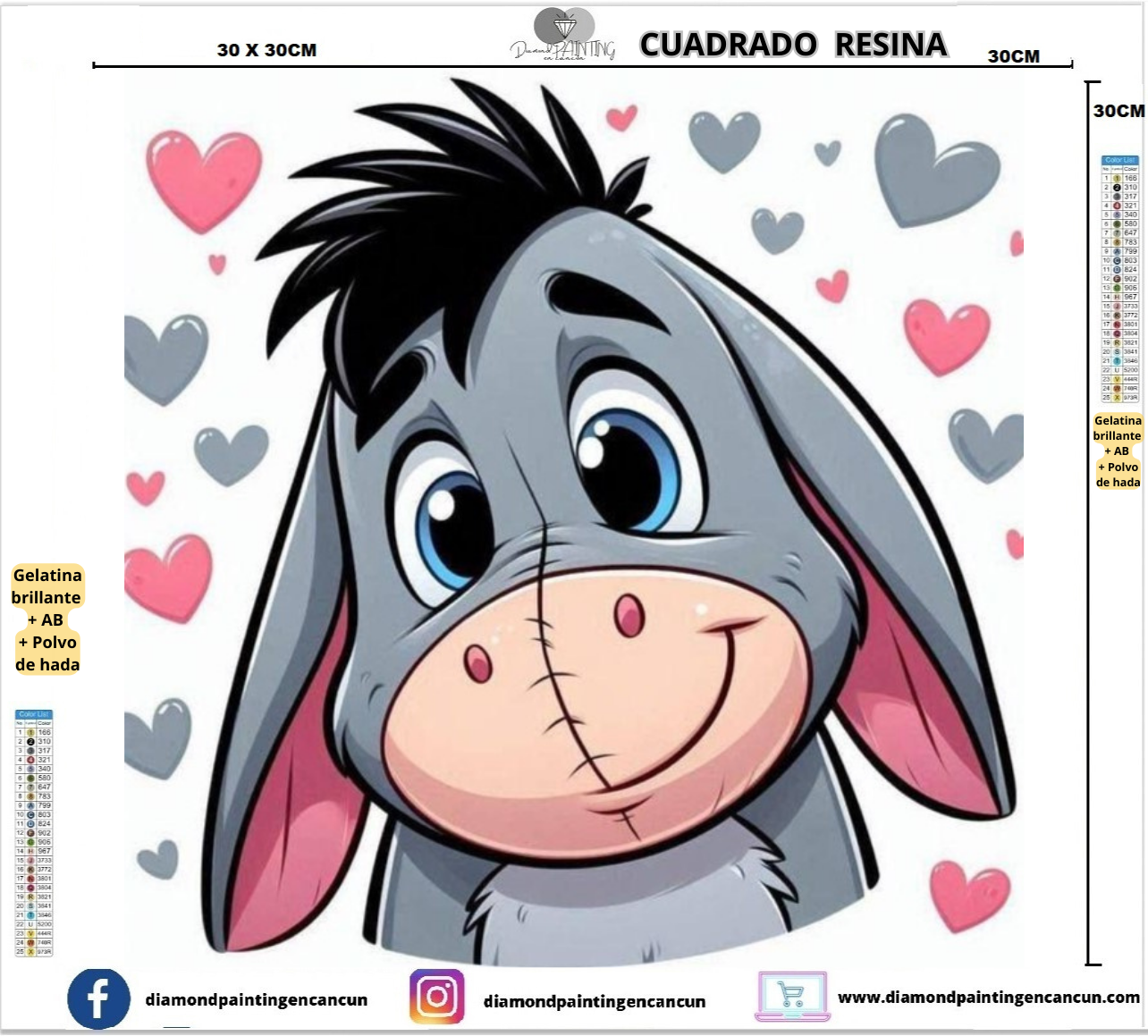 Igor 30 x 30 Contiene DIAMANTES DE RESINA: GELATINA BRILLANTE EN LA OSCURIDAD, AB Y POLVO DE HADA