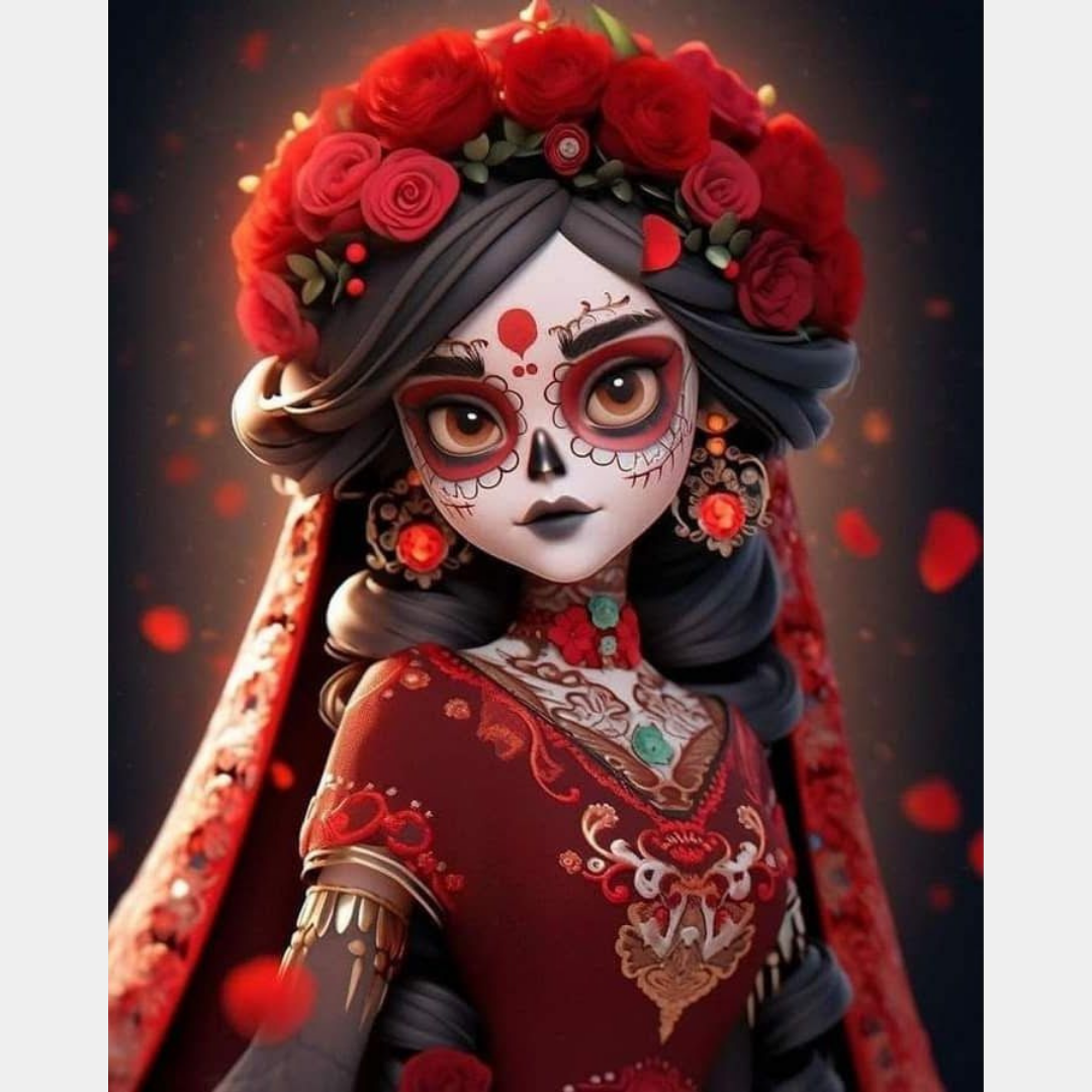 Catrina Roja 40x50