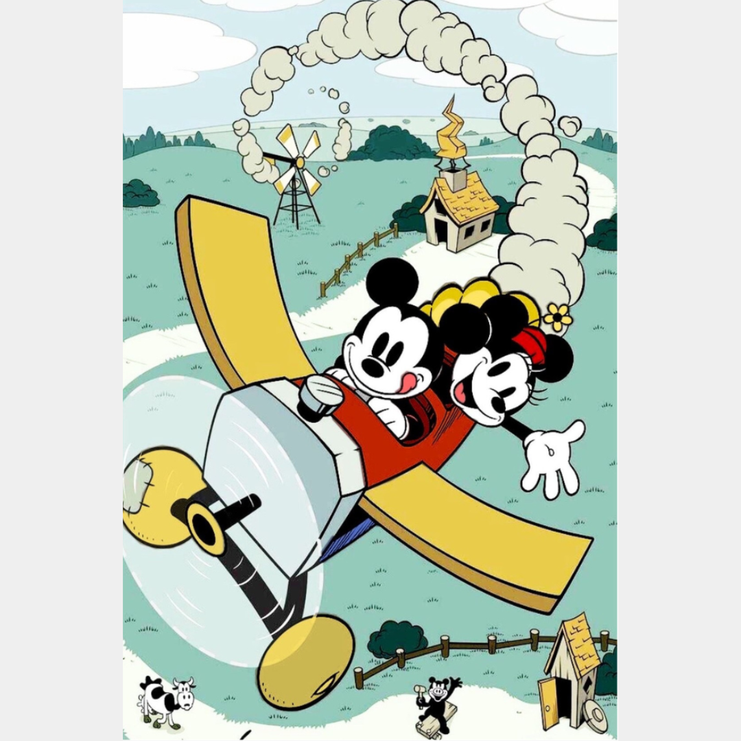 Mickey y minnie 30 x 45 contiene DIAMANTES AB Y POLVO DE HADA, CRISTAL