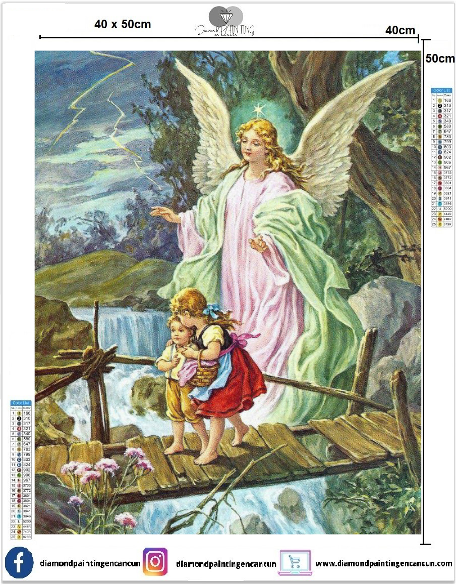 Angel de la guarda 40 x 50 incluye DIAMANTES AB Y POLVO DE HADA