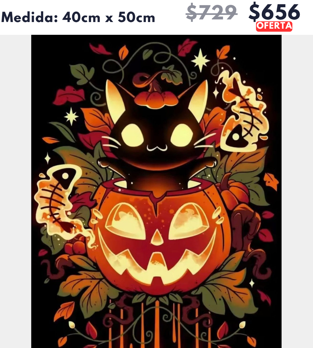 gatito calabaza 40 x 50 | Aparta con $100 / Resta $556