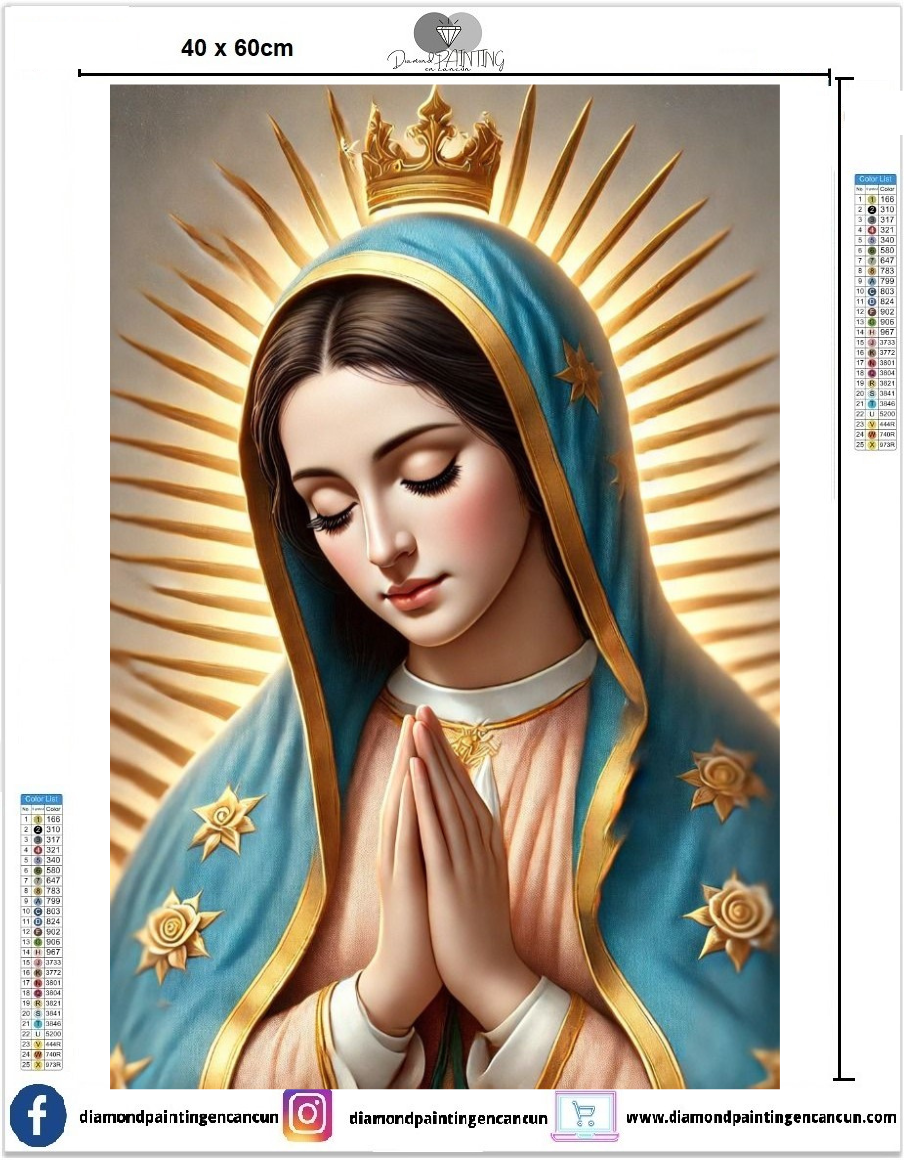 Virgen 40 x 60r contiene Diamante gelatina brillante en la oscuridad, ab y polvo de hada