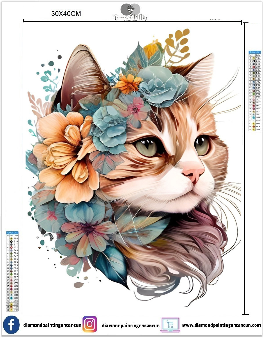 Gatito 30 x 40cm contiene DIAMANTES GELATINA, AB Y POLVO DE HADA