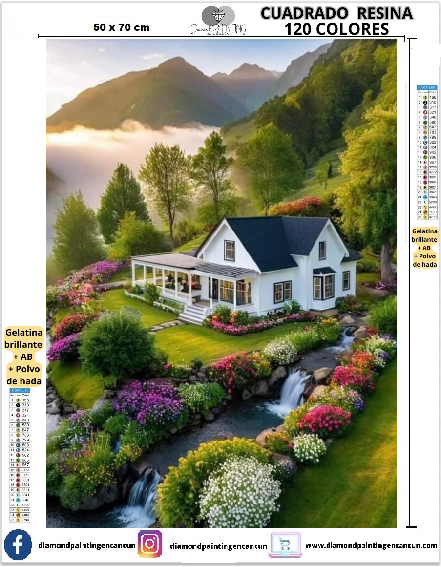 Paisaje casa blanca 50 x 70cm