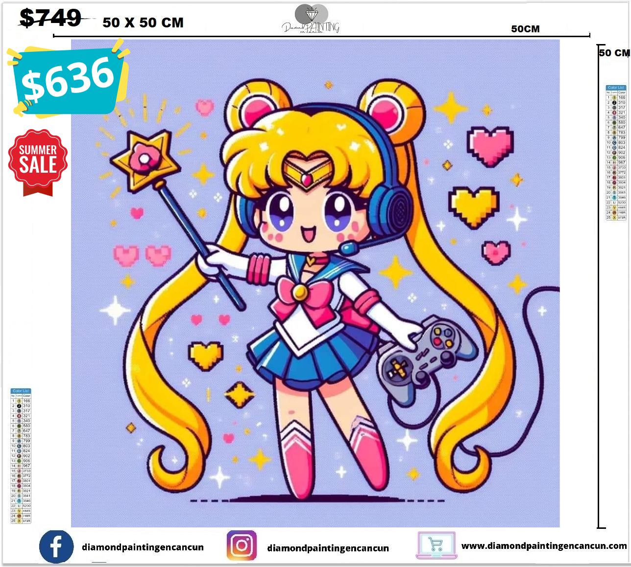 Sailor 50 x 50 contiene Diamantes AB y polvo de hada