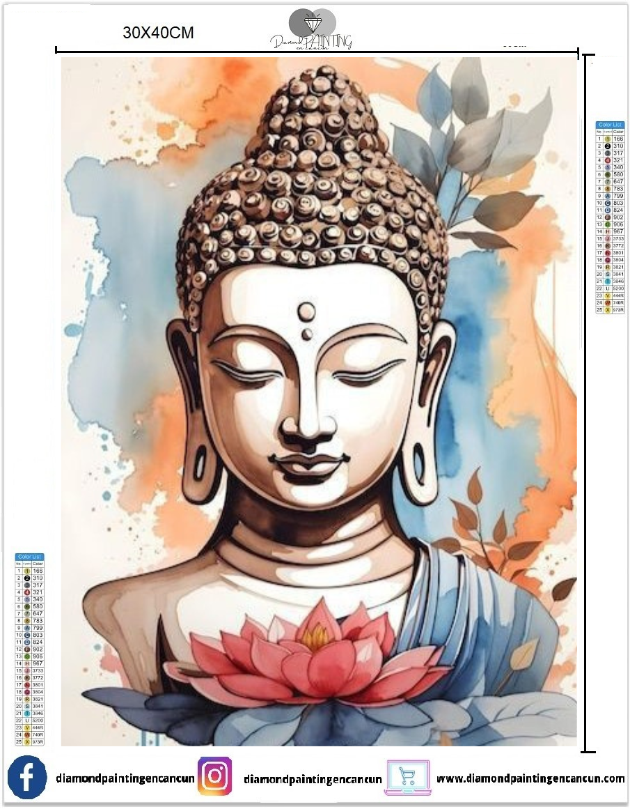 Buda 30 X 40 contiene Diamante gelatina brillante en la oscuridad, ab y polvo de hada