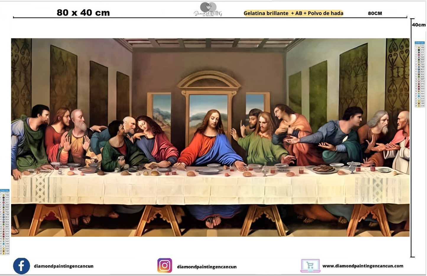última cena 40 x 80cm REDONDO