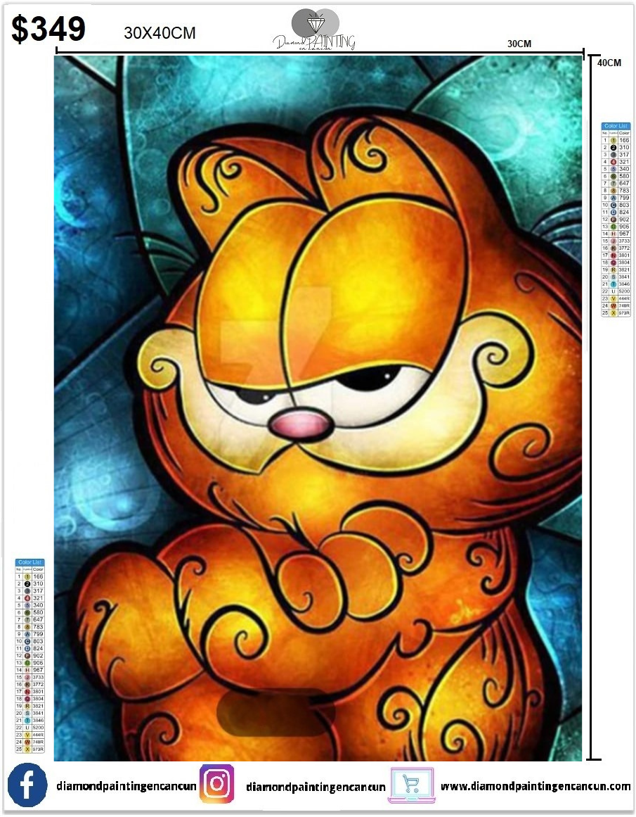 Garfield 30 x 40cm contiene DIAMANTES AB