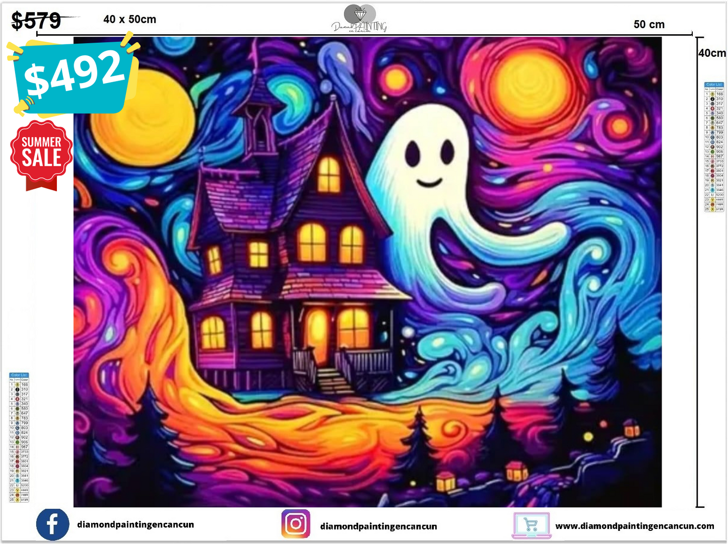 Casa embrujada 40 x 50 contiene Diamantes AB y polvo de hada