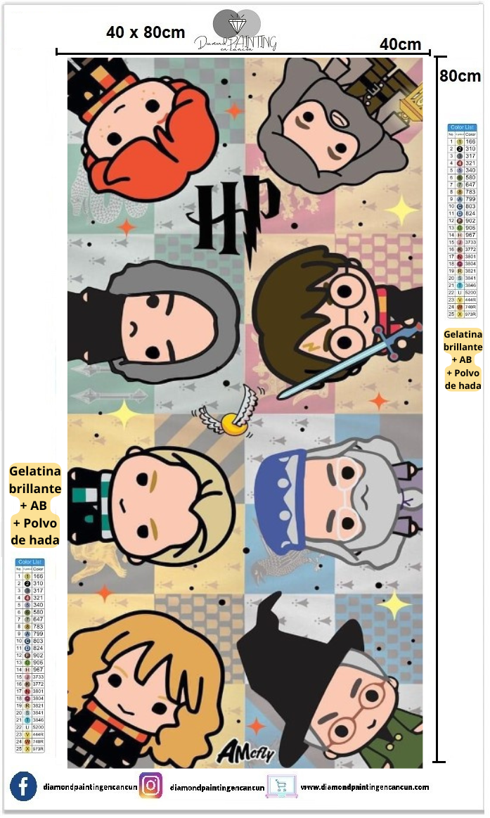 Harry Potter 40 x 80 contiene Diamante ab y polvo de hada