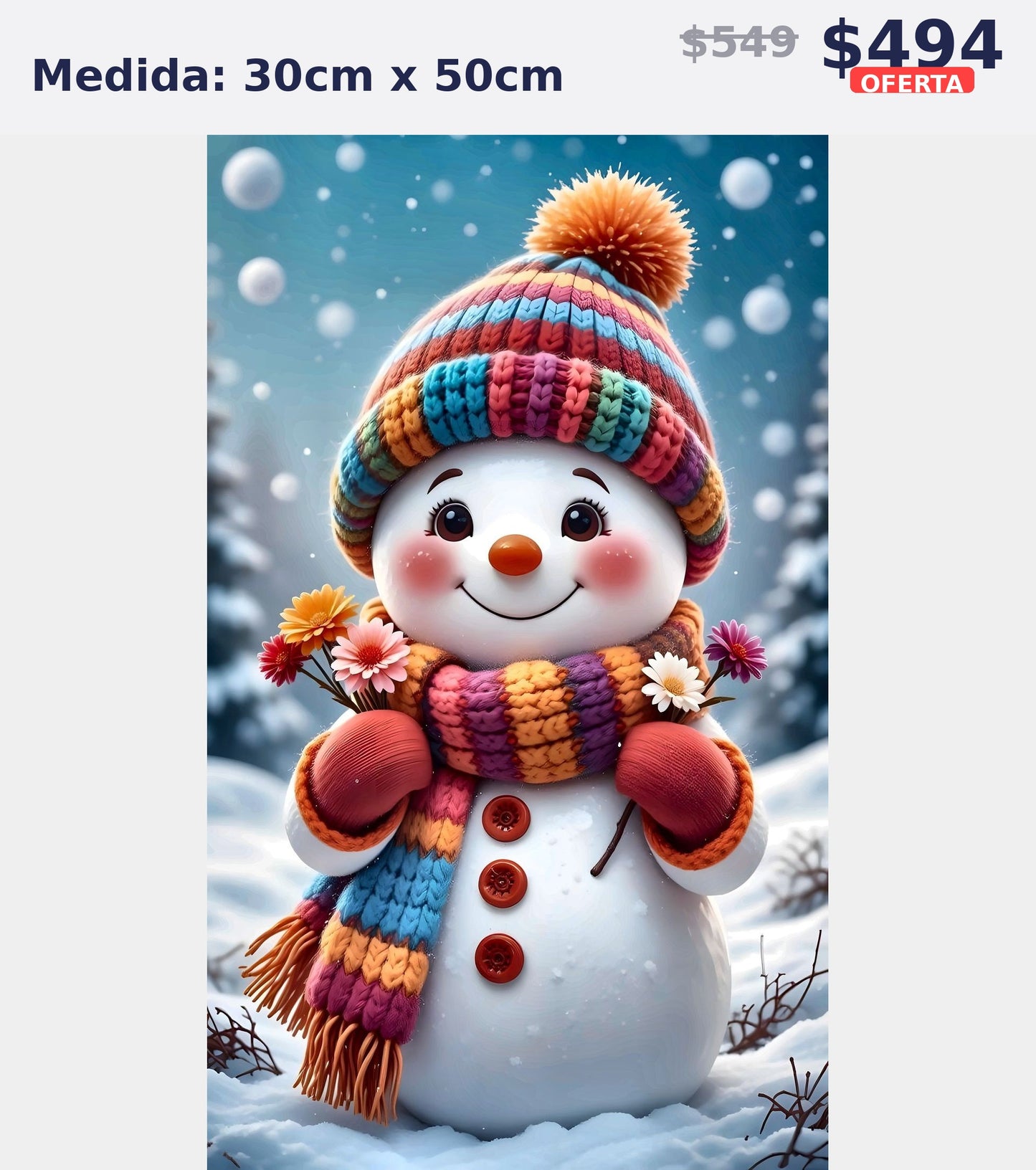 muneco de nieve 30 x 50 | Aparta con $100 / Resta $339