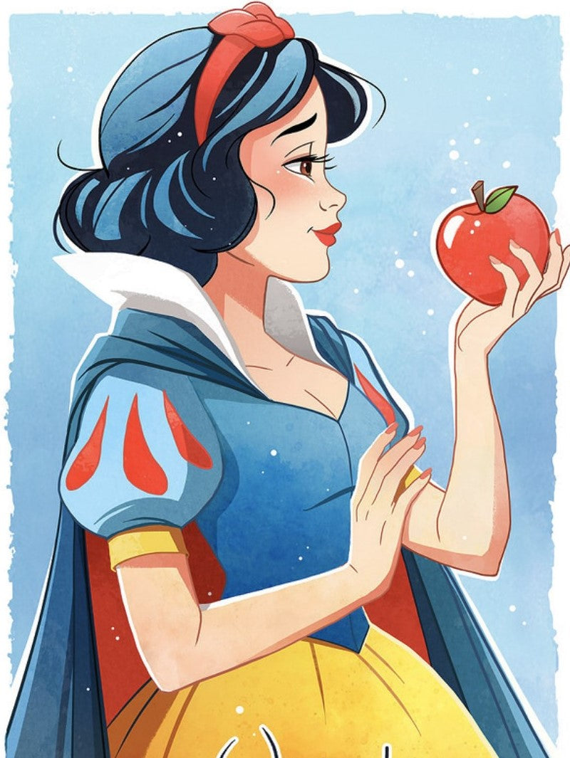 Blanca Nieves 30 x 40cm Contiene DIAMANTES DE RESINA: GELATINA BRILLANTE EN LA OSCURIDAD, AB Y POLVO DE HADA