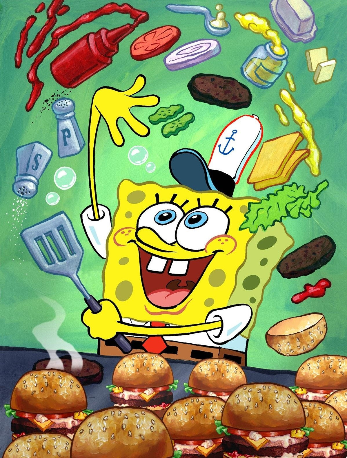 Bob esponja 30 x 40 incluye DIAMANTES AB Y POLVO DE HADA