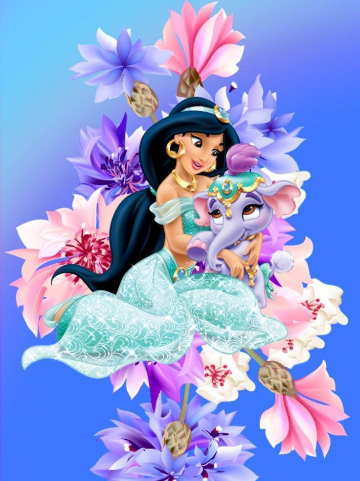 Jazmín 30 x 40 contiene DIAMANTE GELATINA BRILLANTE EN LA OSCURIDAD, AB Y POLVO DE HADA