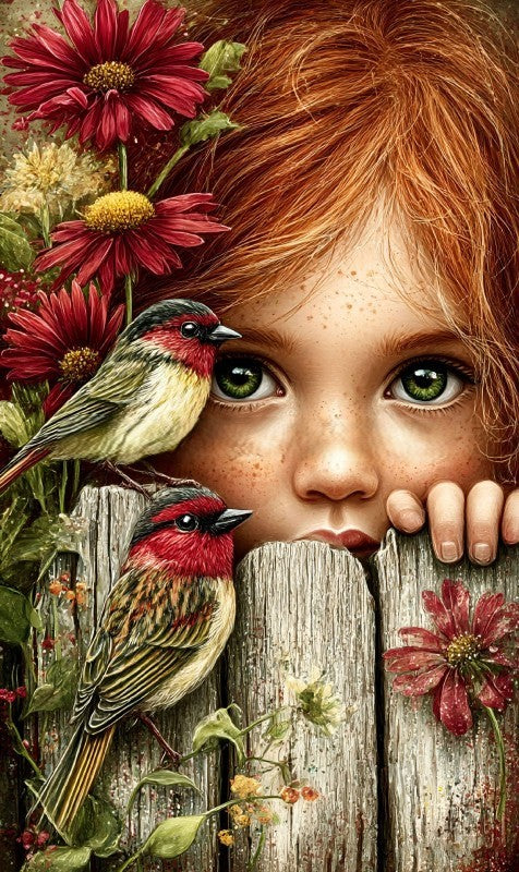 Niña y pajarito 30 x 50 | Aparta con $100 / Resta $394