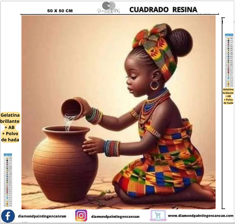 Niña africana 50 x 50