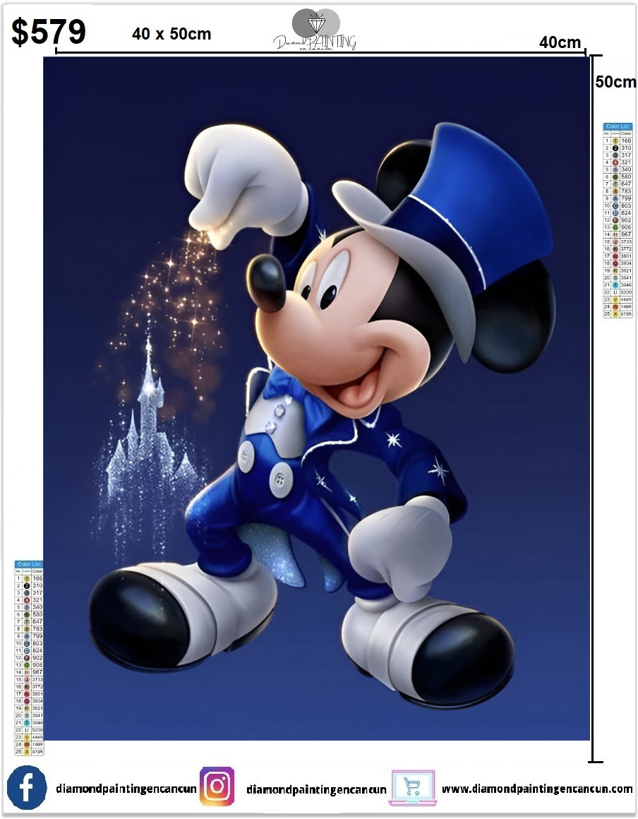 Mouse magia 40 x 50 contiene DIAMANTES GELATINA BRILLANTE EN LA OSCURIDAD, AB Y POLVO DE HADA