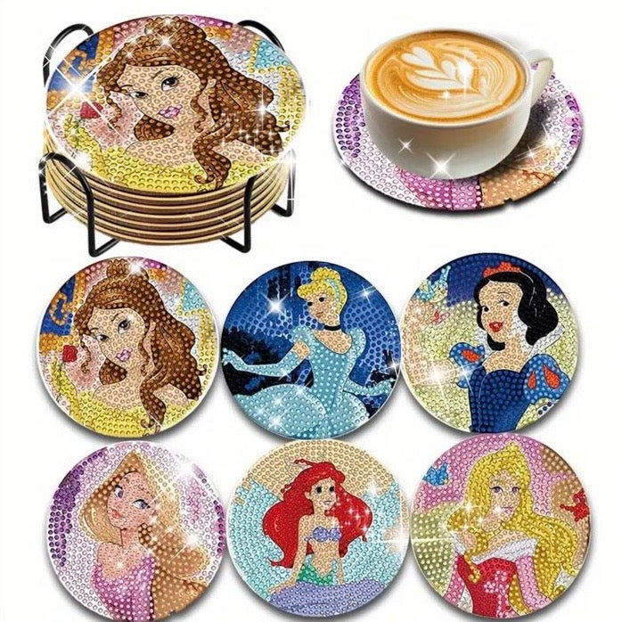 Portavasos princesas 6 piezas