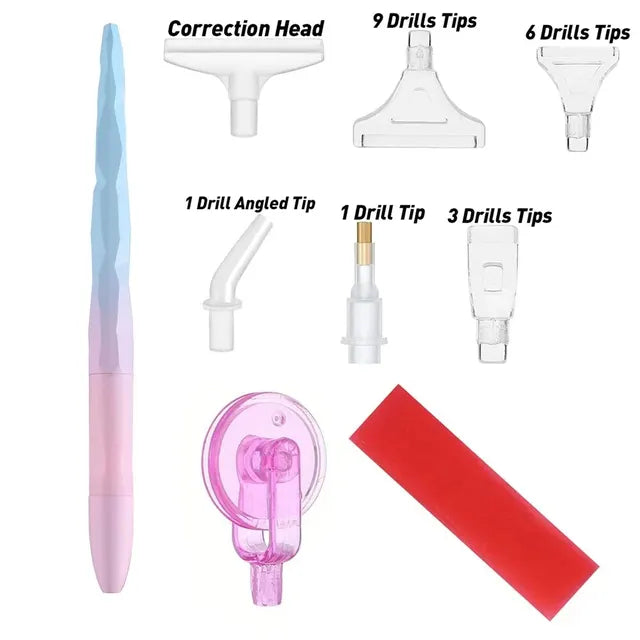 Pluma rosa con azul multiplacer y rueda aplicadora