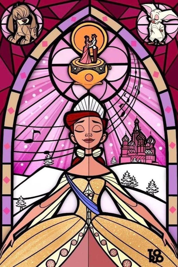 Princesa 40 x 60 contiene Diamante gelatina brillante en la oscuridad, ab y polvo de hada