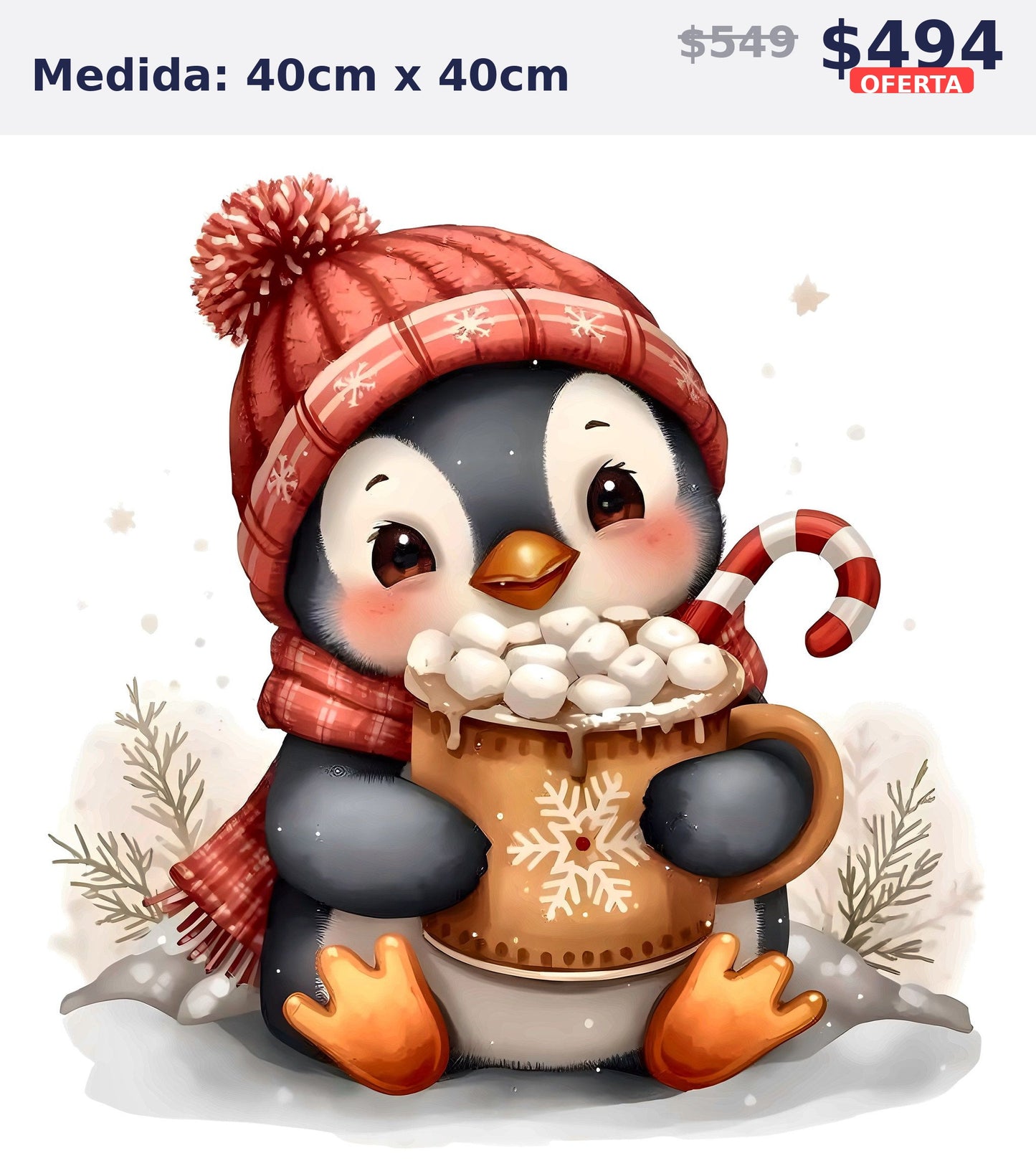 pinguino chocolate navideno 40 x 40 | Aparta con $100 / Resta $339