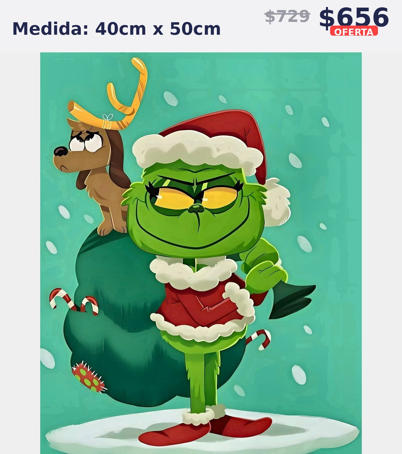 grinch navideno 40 x 50 | Aparta con $100 / Resta $483