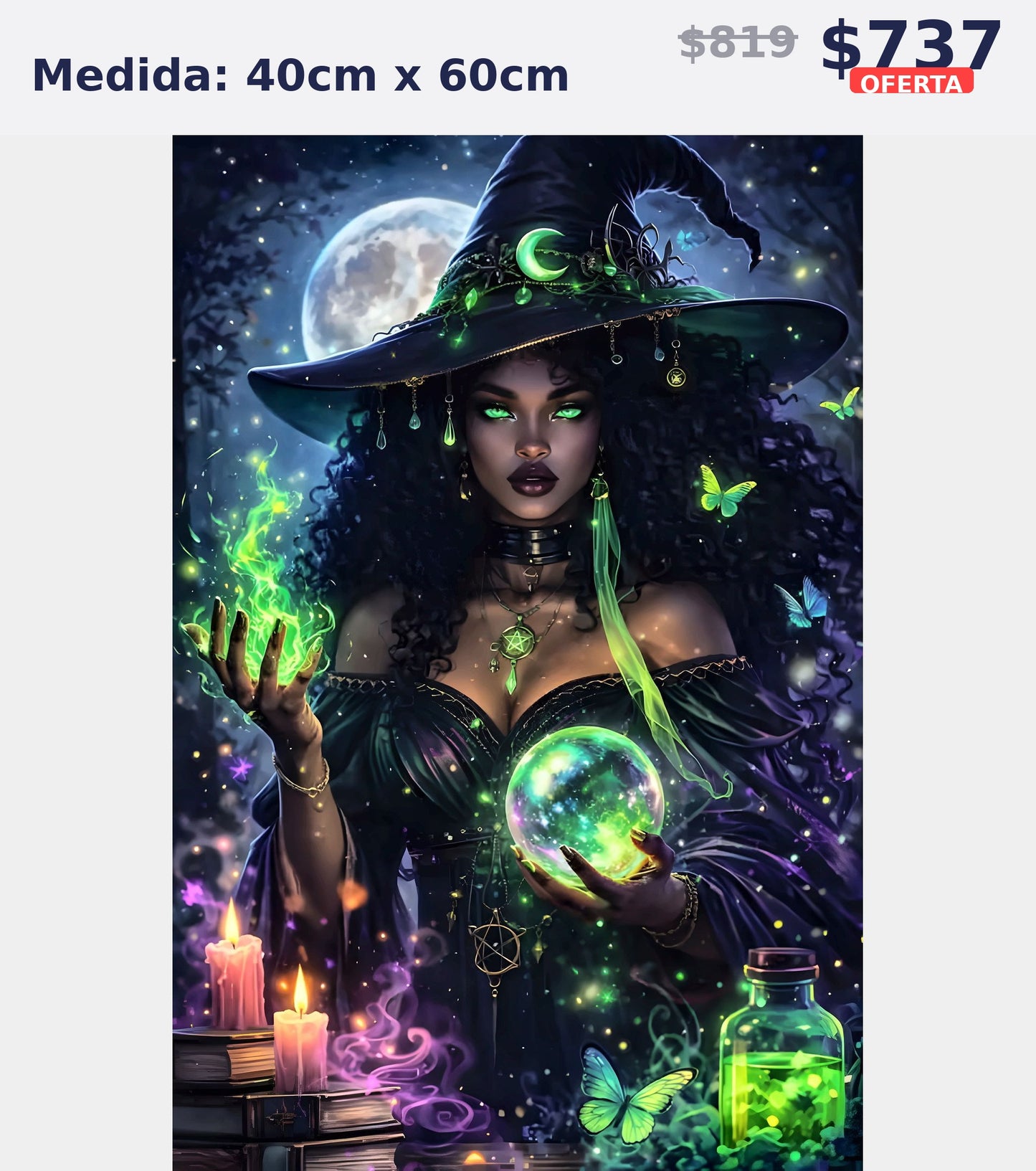 bruja verde magica 40 x 60 | Aparta con $100 / Resta $555