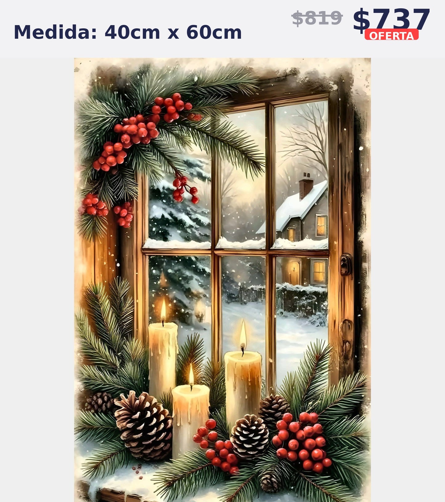 ventana navidena velas 40 x 60 | Aparta con $100 / Resta $555