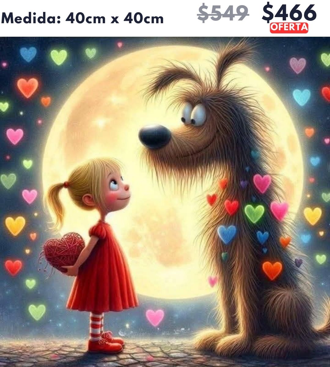Niña y perrito 40 x 40 | Aparta con $100 / Resta $367