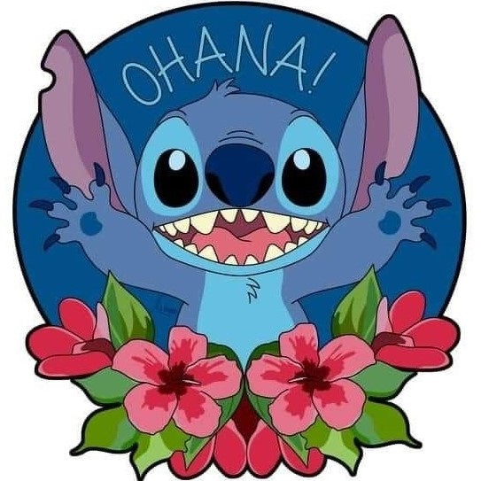 Stitch 40 x 40cm Contiene DIAMANTES DE RESINA: GELATINA BRILLANTE EN LA OSCURIDAD, AB Y POLVO DE HADA