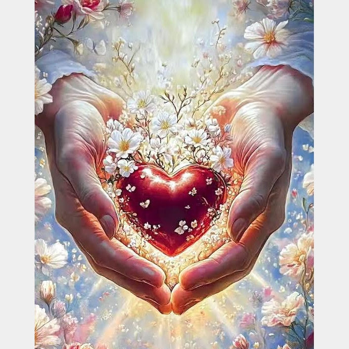 Manos con flores 40 x 50