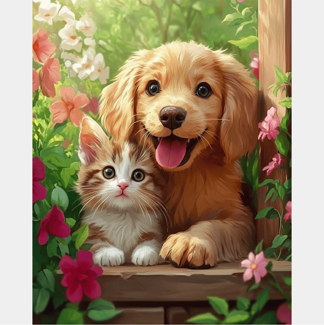 Perro y gato | 40 x 50 cm