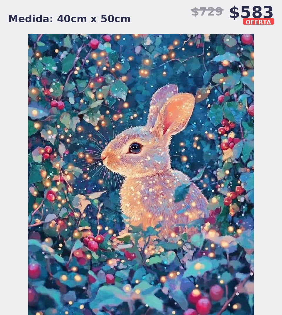 conejo brillante bosque 40 x 50 | Aparta con $100 / Resta $483