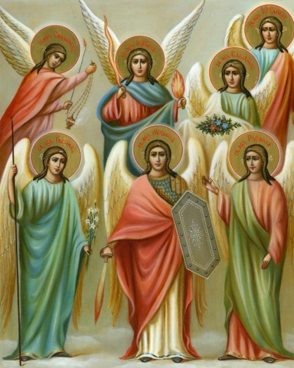 Arcángeles 40 x 50cm contiene DIAMANTE GELATINA BRILLANTE EN LA OSCURIDAD, AB Y POLVO DE HADA