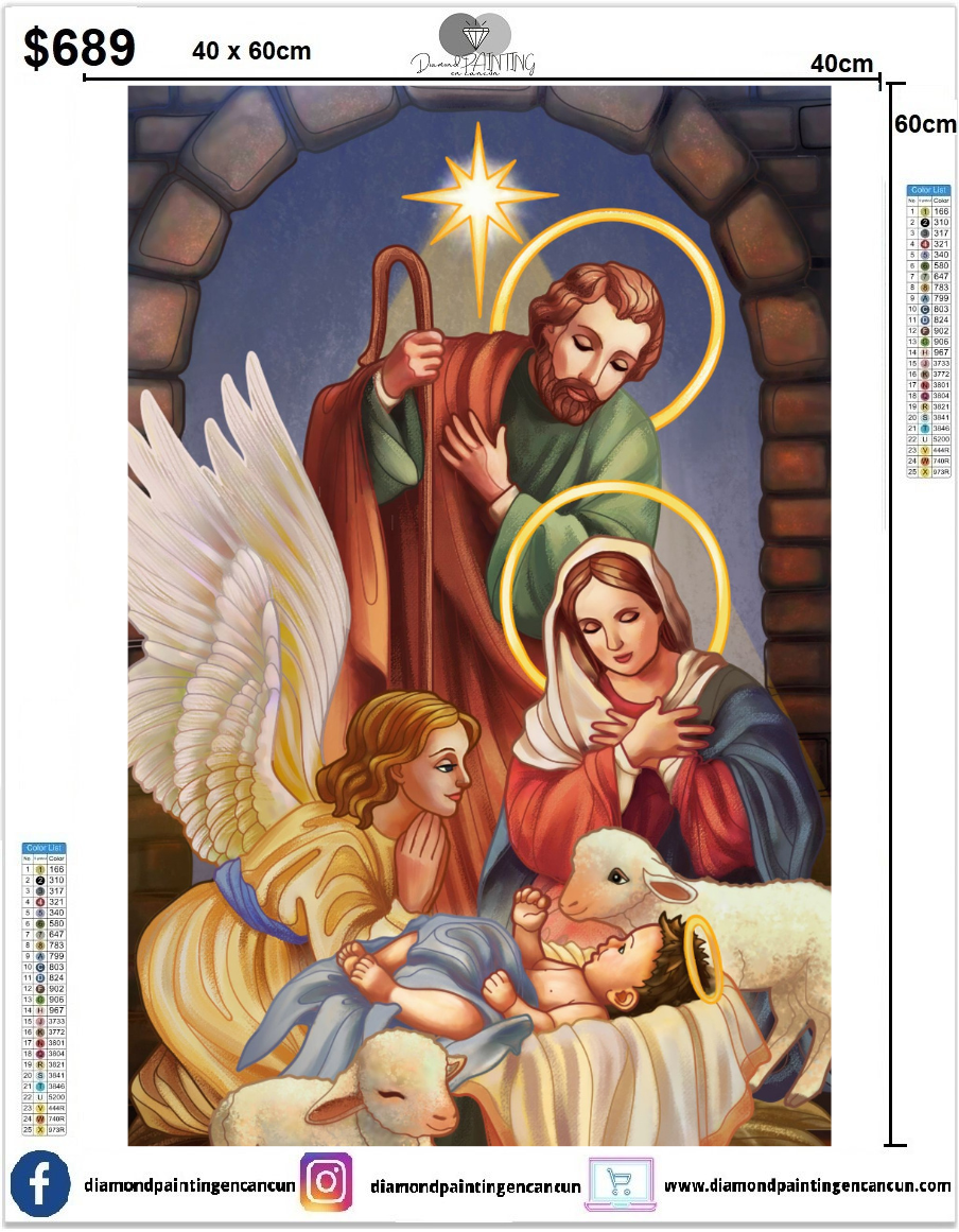 Nacimiento 40 x 60cm además incluye algunos Diamantes AB