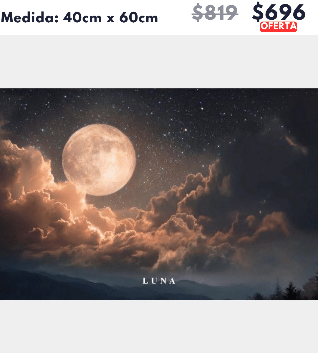 Luna 40 x 60 | Aparta con $100 / Resta $596