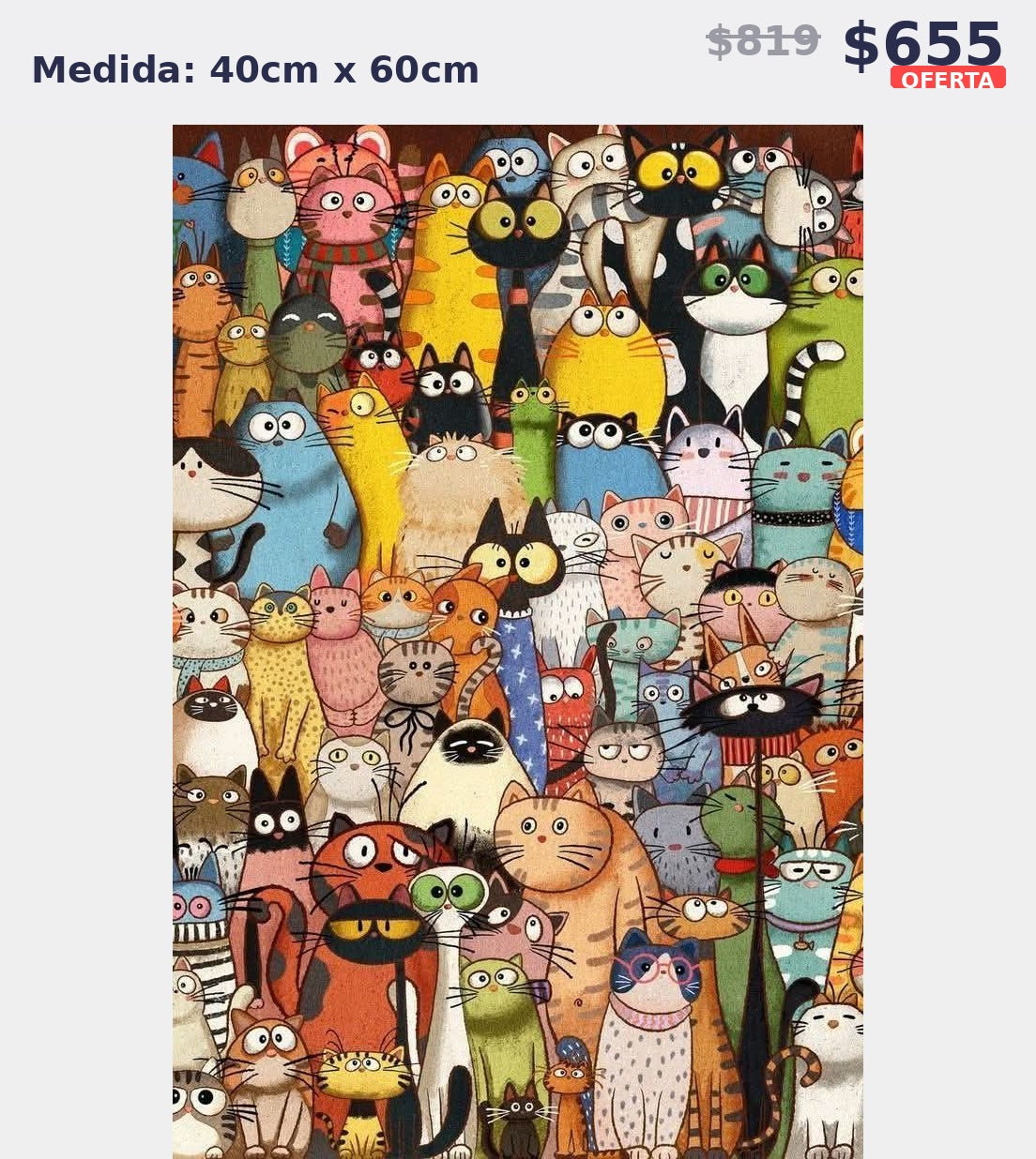 gatos caricatura 40 x 60 | Aparta con $100 / Resta $555