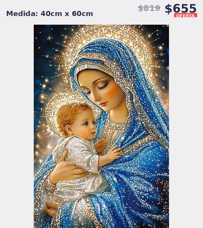virgen azul con nino 40 x 60 | Aparta con $100 / Resta $555
