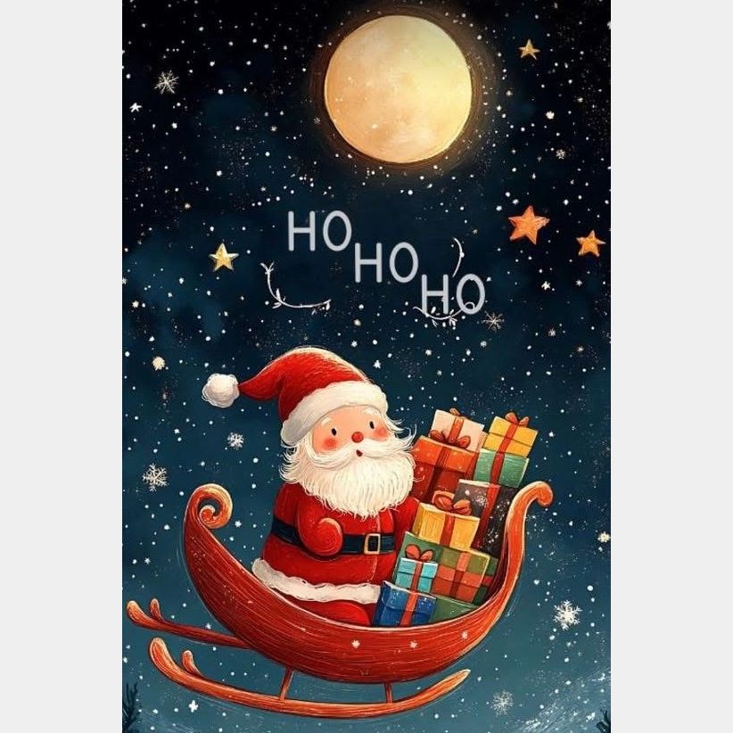 Santa trineo 40 x 60