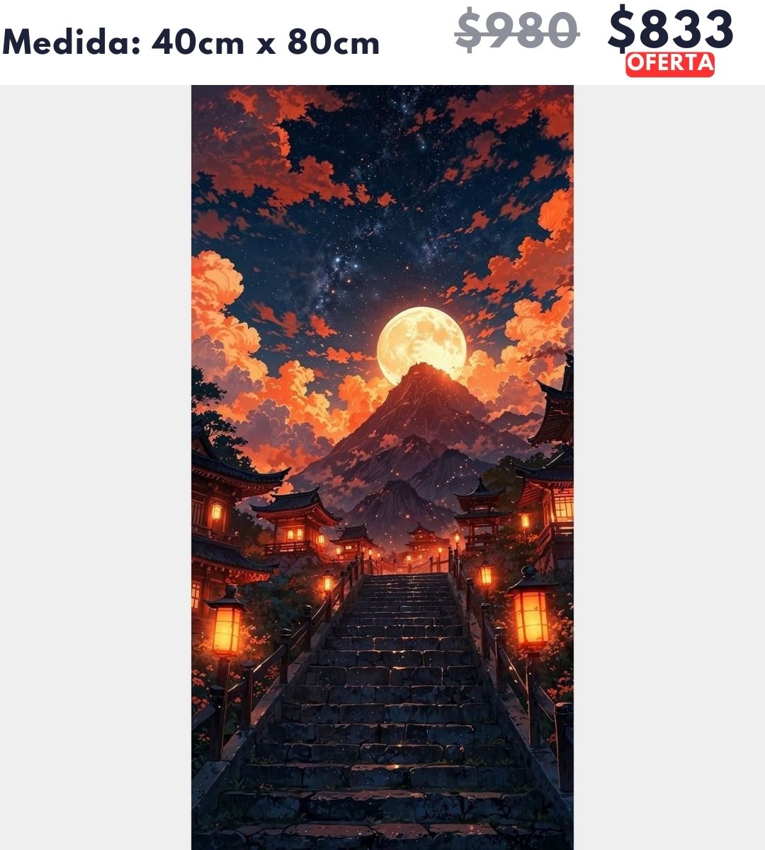 Paisaje nocturno japones 40 x 80 | Aparta con $100 / Resta $733