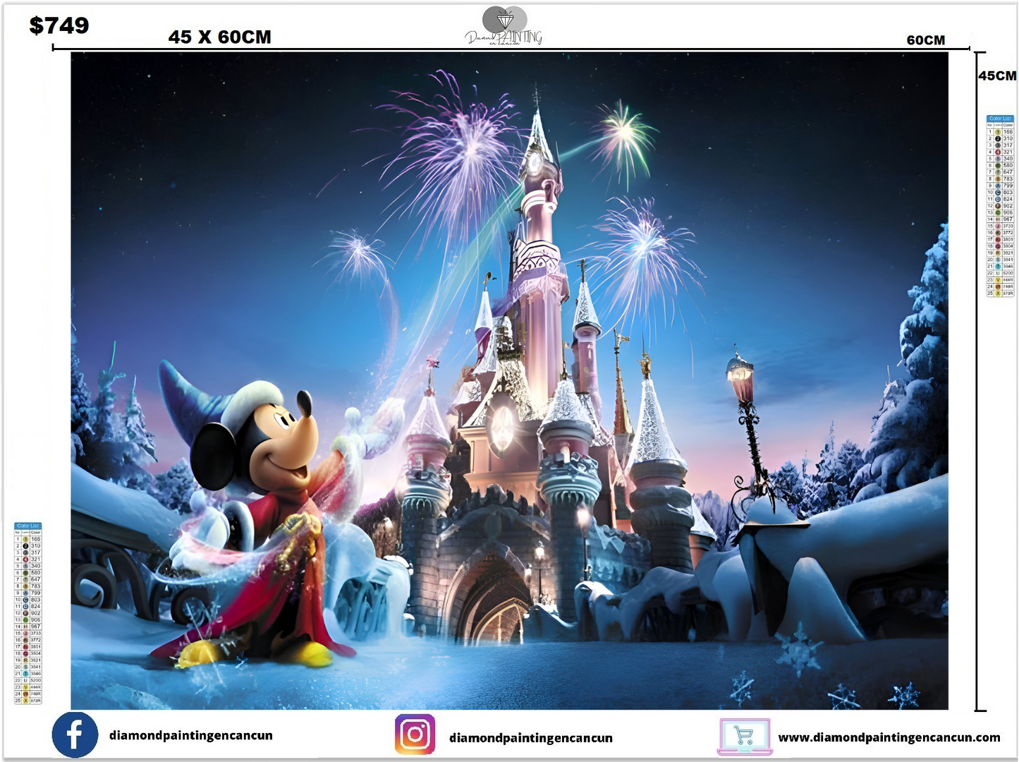 Ratón paisaje castillo 45 x 60cm incluye Diamantes AB