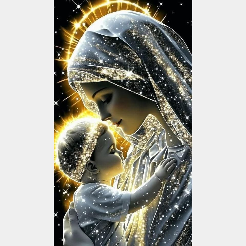 Virgen y niño 45 x 80cm