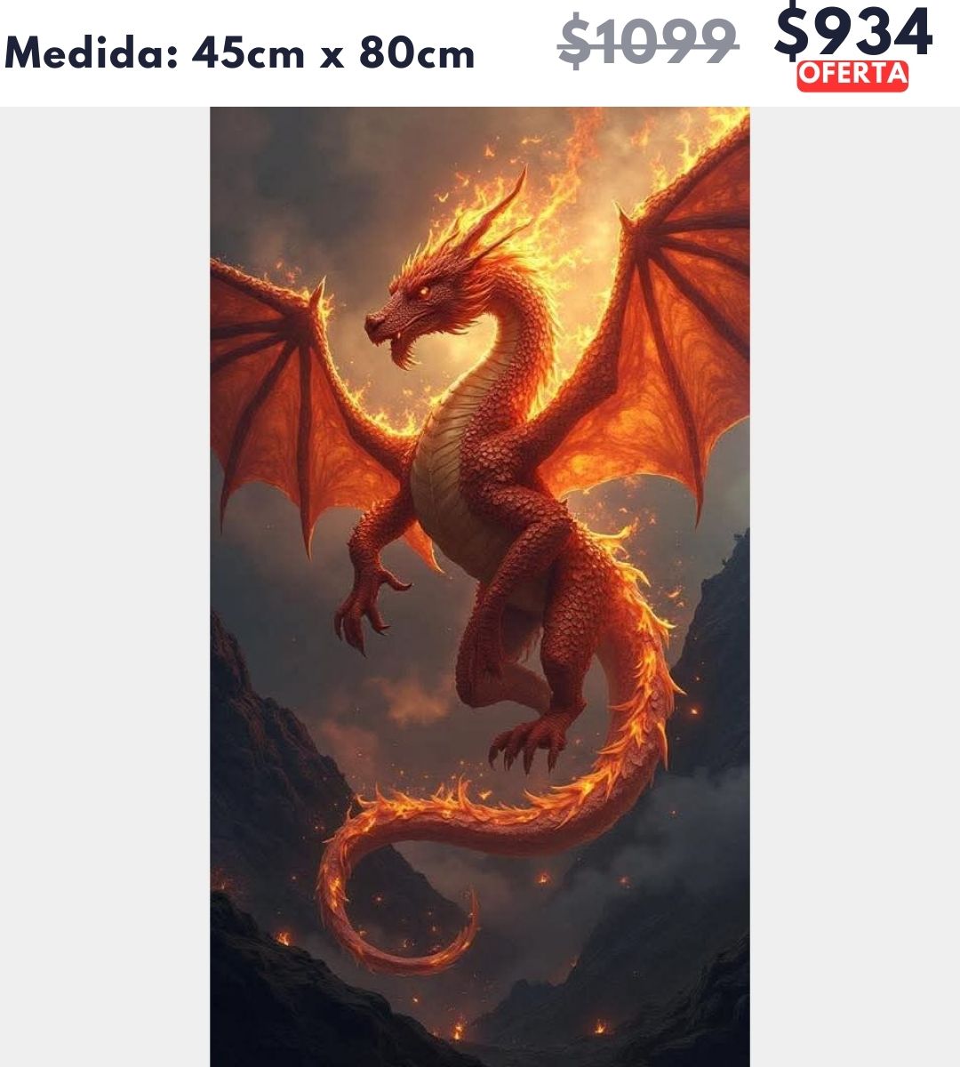 Dragon rojo 45 x 80 | Aparta con $100 / Resta $834