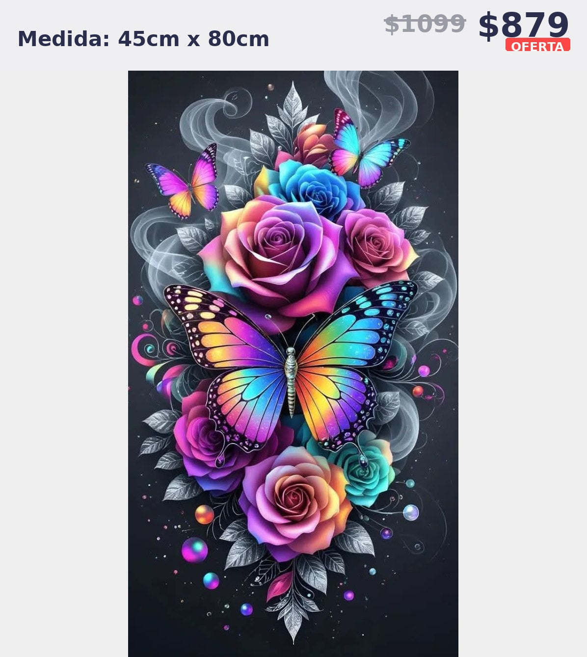 mariposas y rosas 45 x 80 | Aparta con $100 / Resta $779