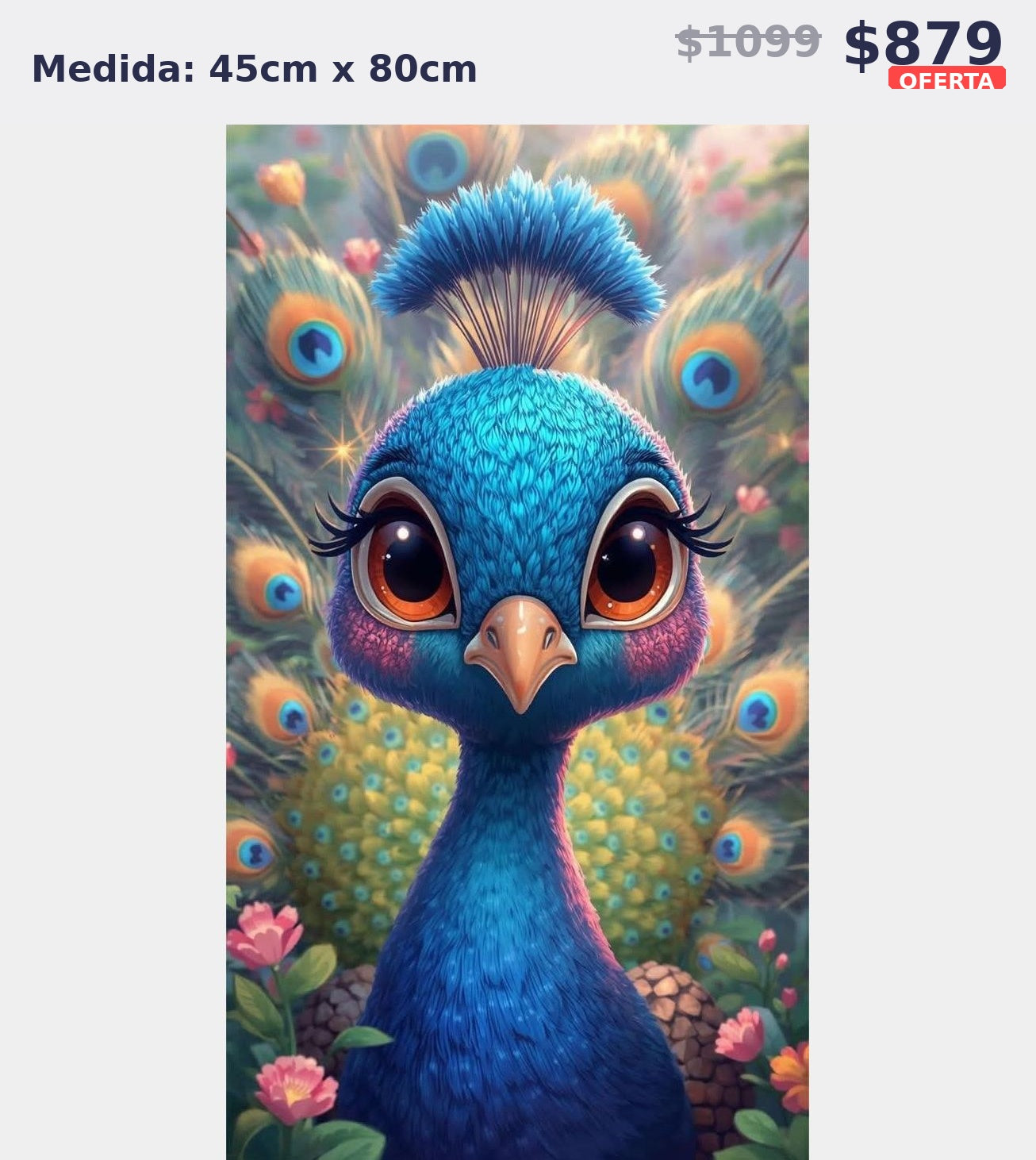 pavo real azul 45 x 80 | Aparta con $100 / Resta $779