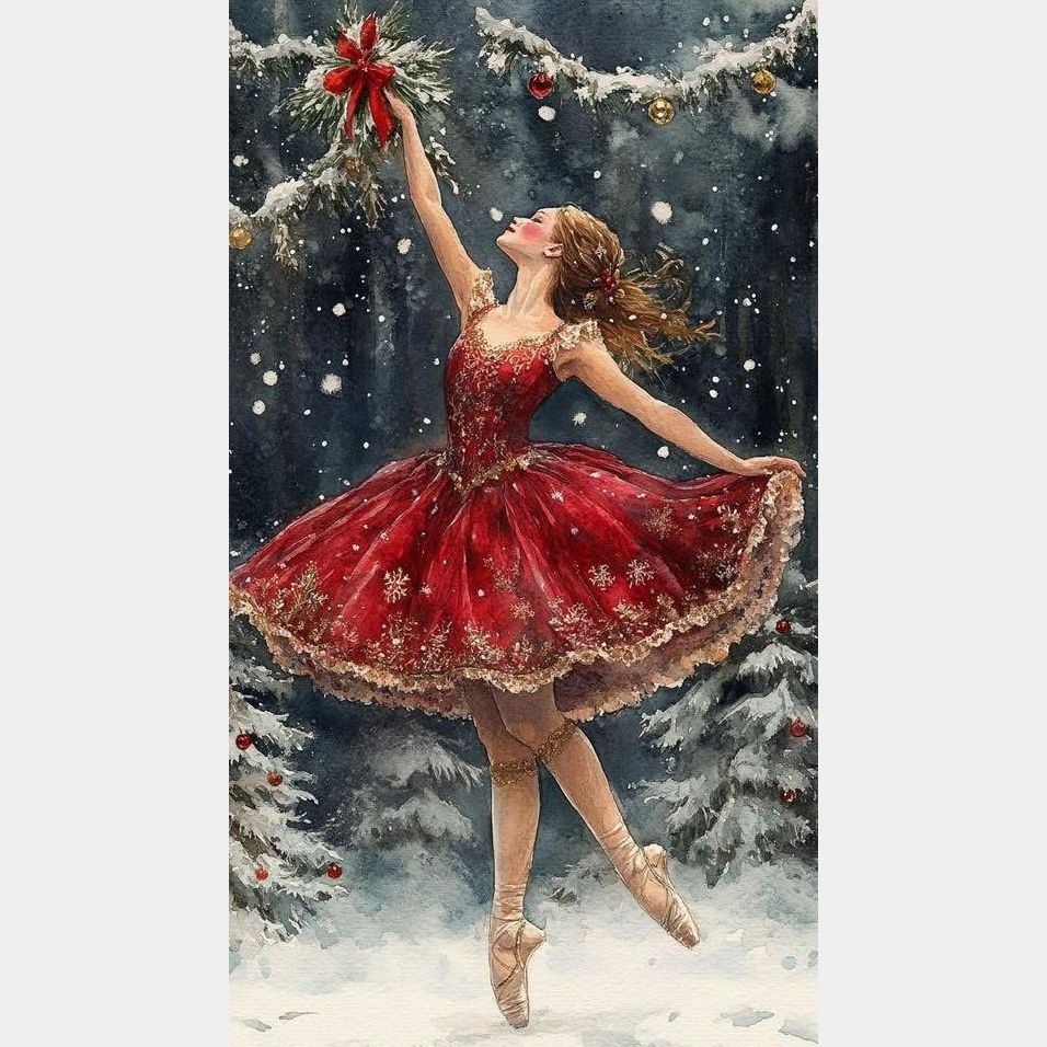 Bailarina vestido rojo 45 x 80