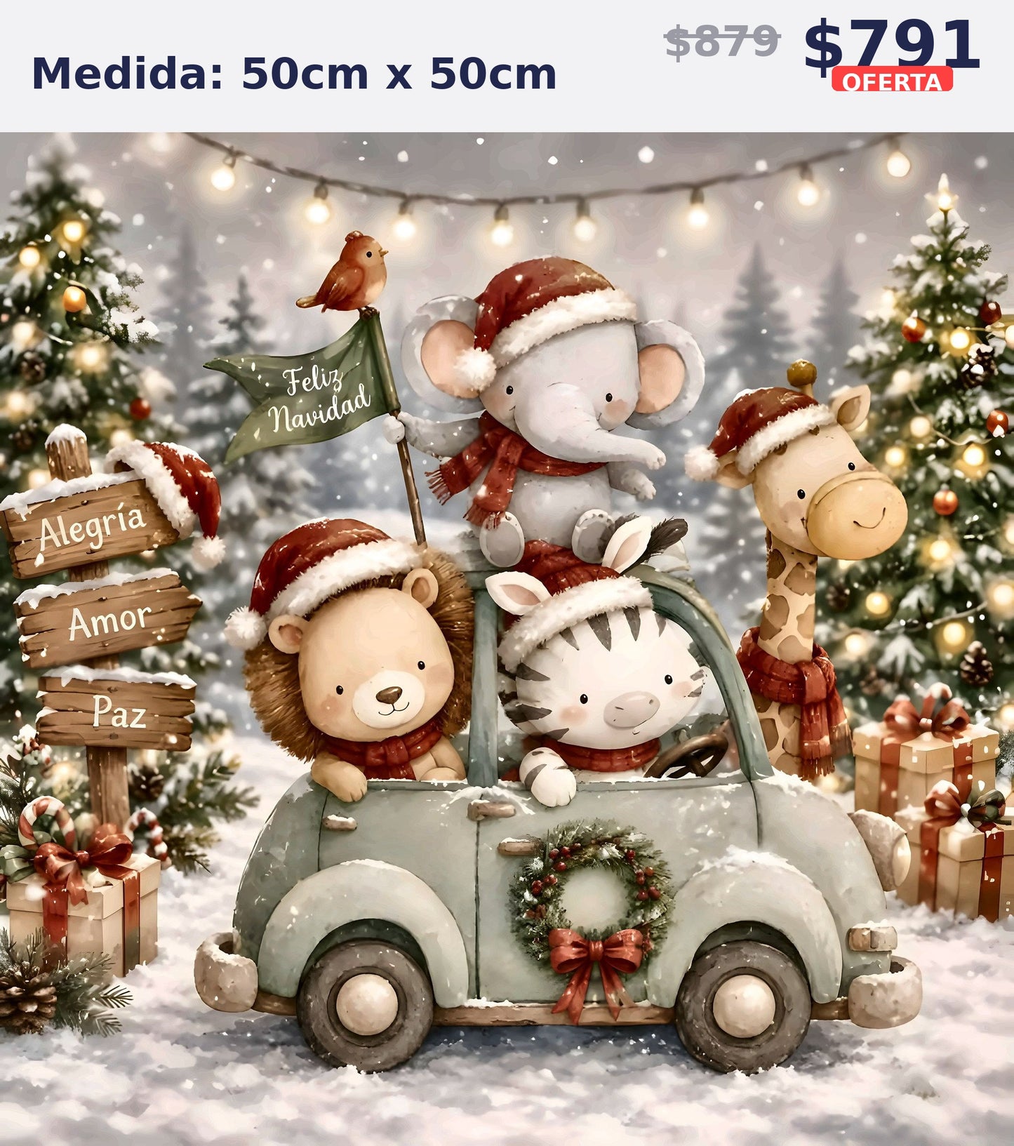 animales carro navideno 50 x 50 | Aparta con $100 / Resta $603