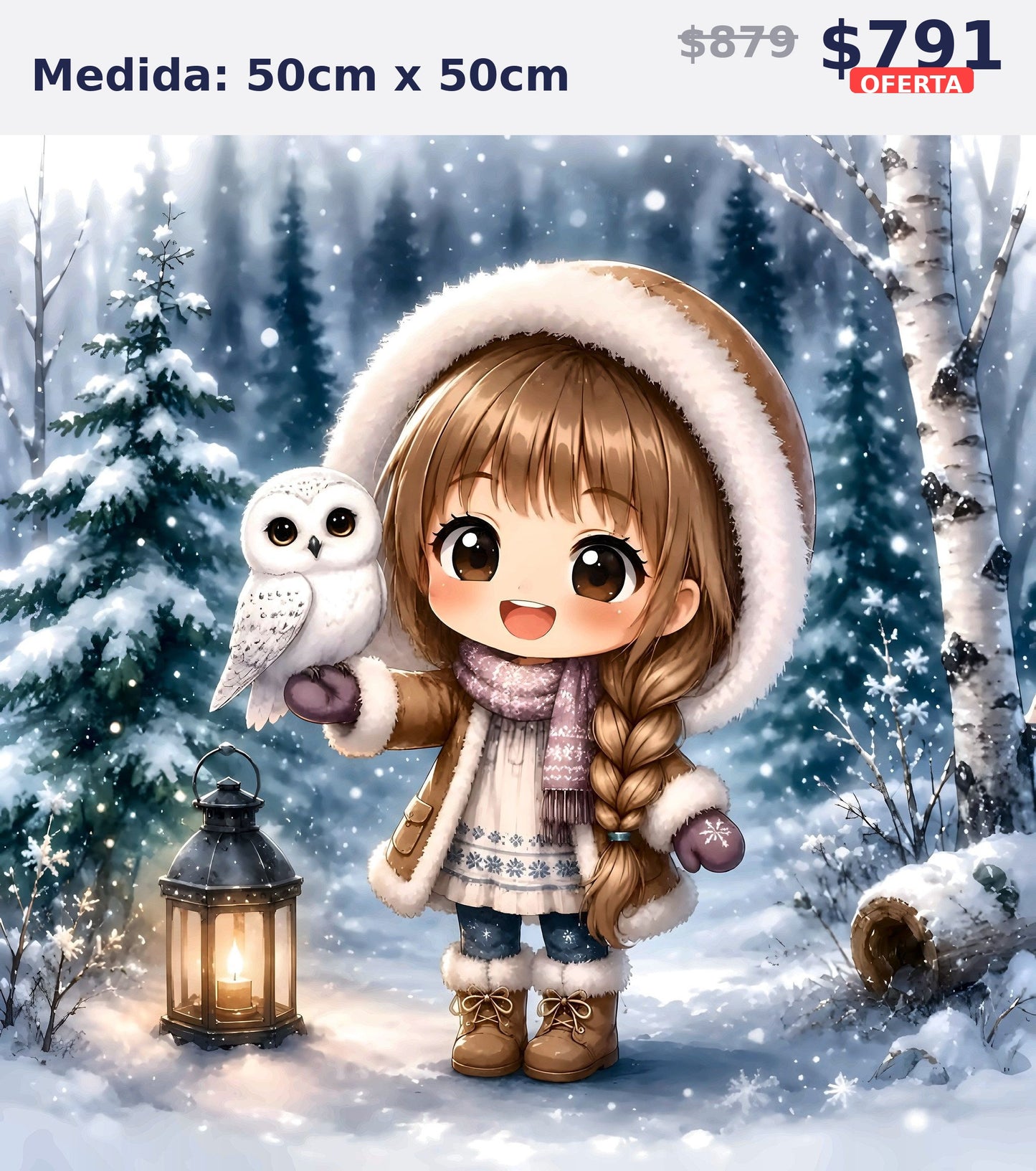 nina invierno buho 50 x 50 | Aparta con $100 / Resta $603