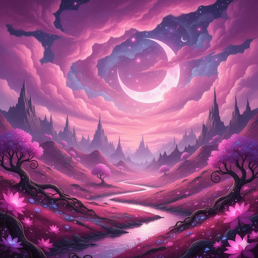 Paisaje rosado 50 x 50cm